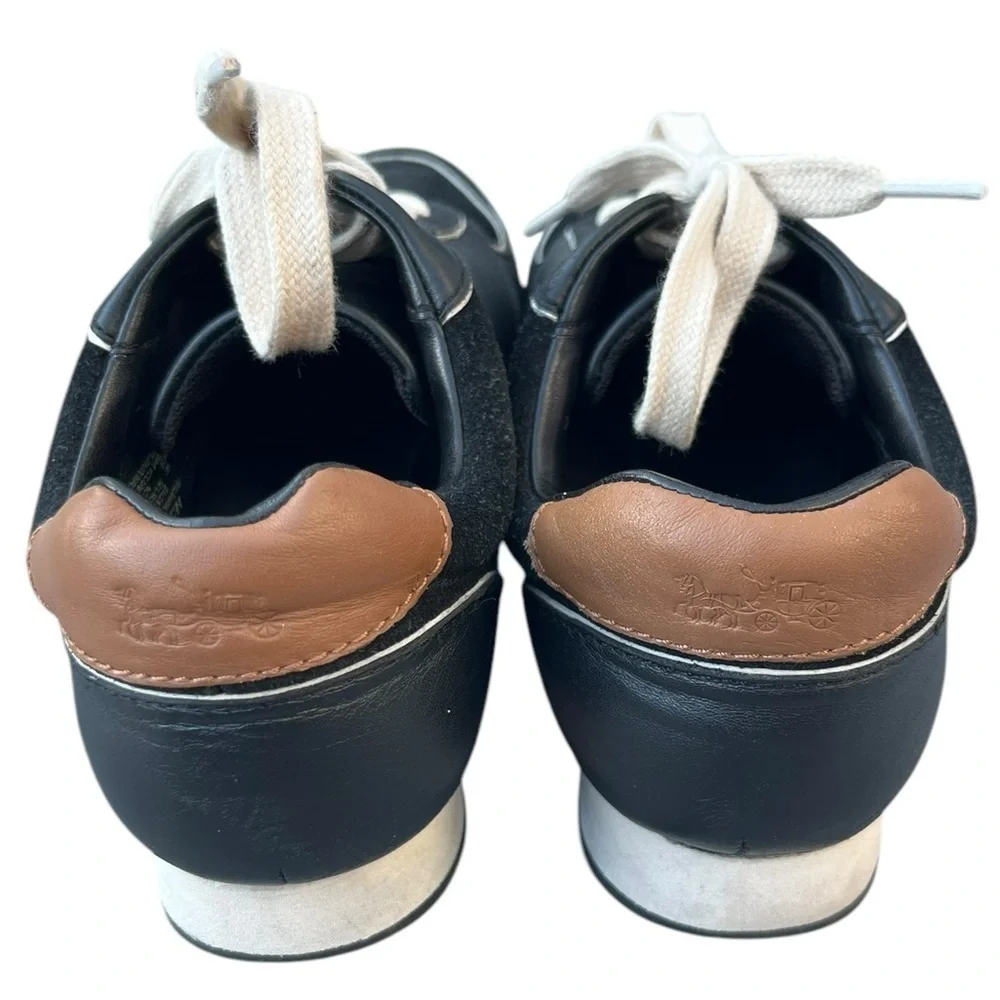 NEW- Coach Rebecca Varsity Black Suede Lace up Sneakers - Picture 8 of 14